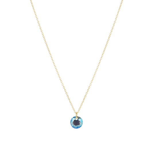 16" Necklace Gold - Reflection Small Charm - March