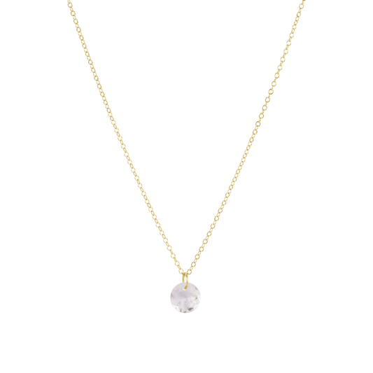16" Necklace Gold - Reflection Small Charm - April
