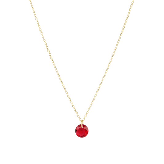 16" Necklace Gold - Reflection Small Charm - July