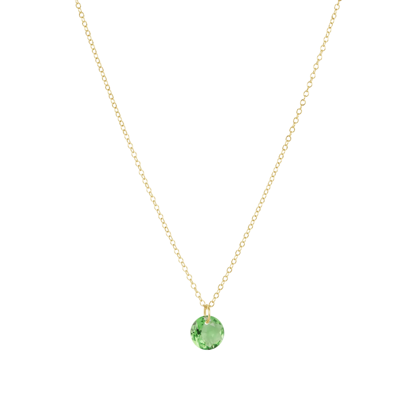 16" Necklace Gold - Reflection Small Charm - August