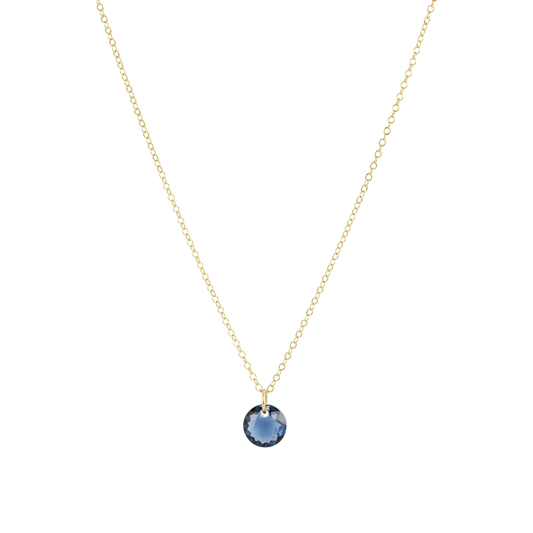 16" Necklace Gold - Reflection Small Charm - September