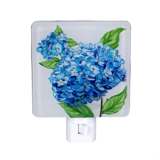 Glass Square Hydrangea Nightlight