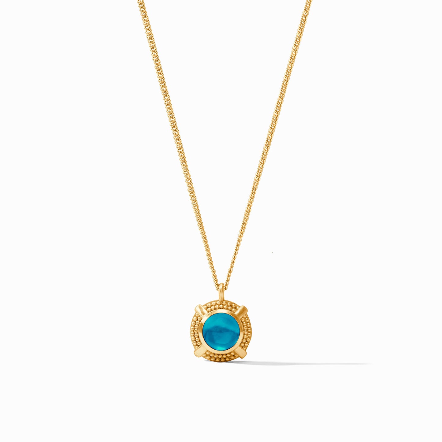 Cabochon Solitaire Necklace Iridescent London Blue