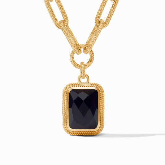 Cheval Paperclip Statement Necklace Obsidian Black