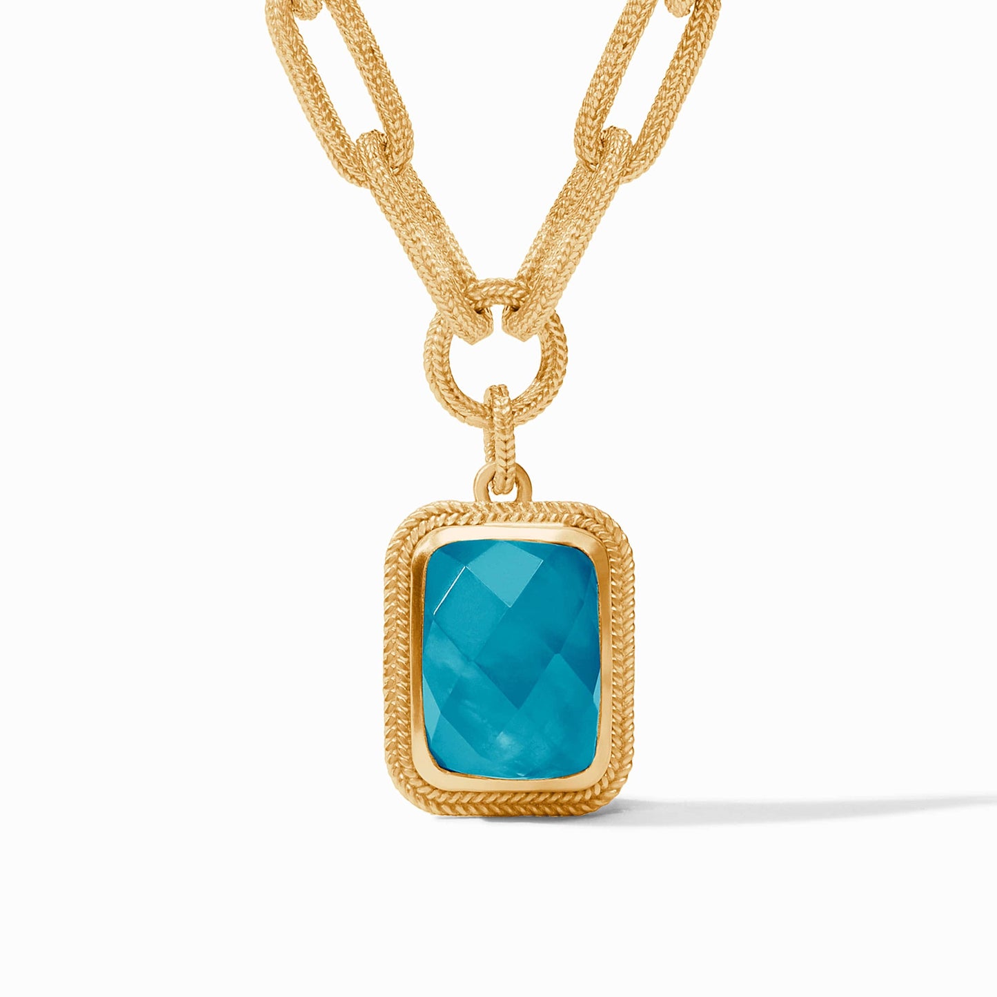 Cheval Paperclip Statement Necklace Iridescent London Blue