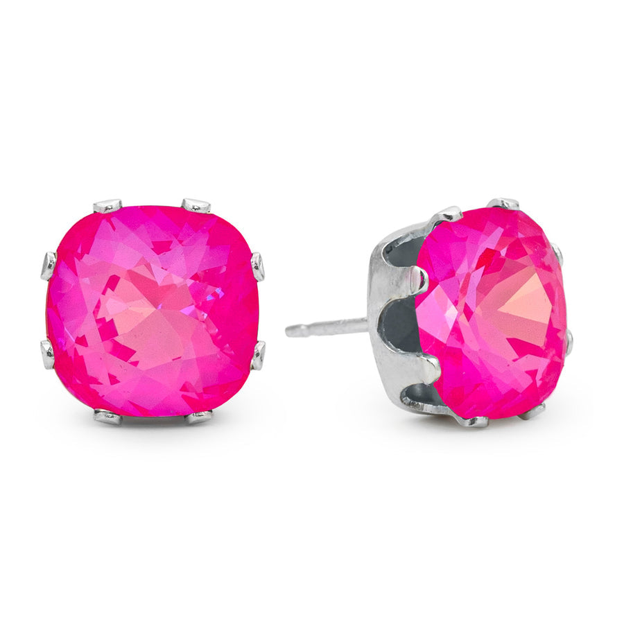 Neon PInk Cushion Earrings