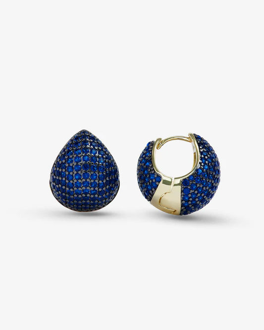 Norah Pave Earrings Gold-Blue Sapphire