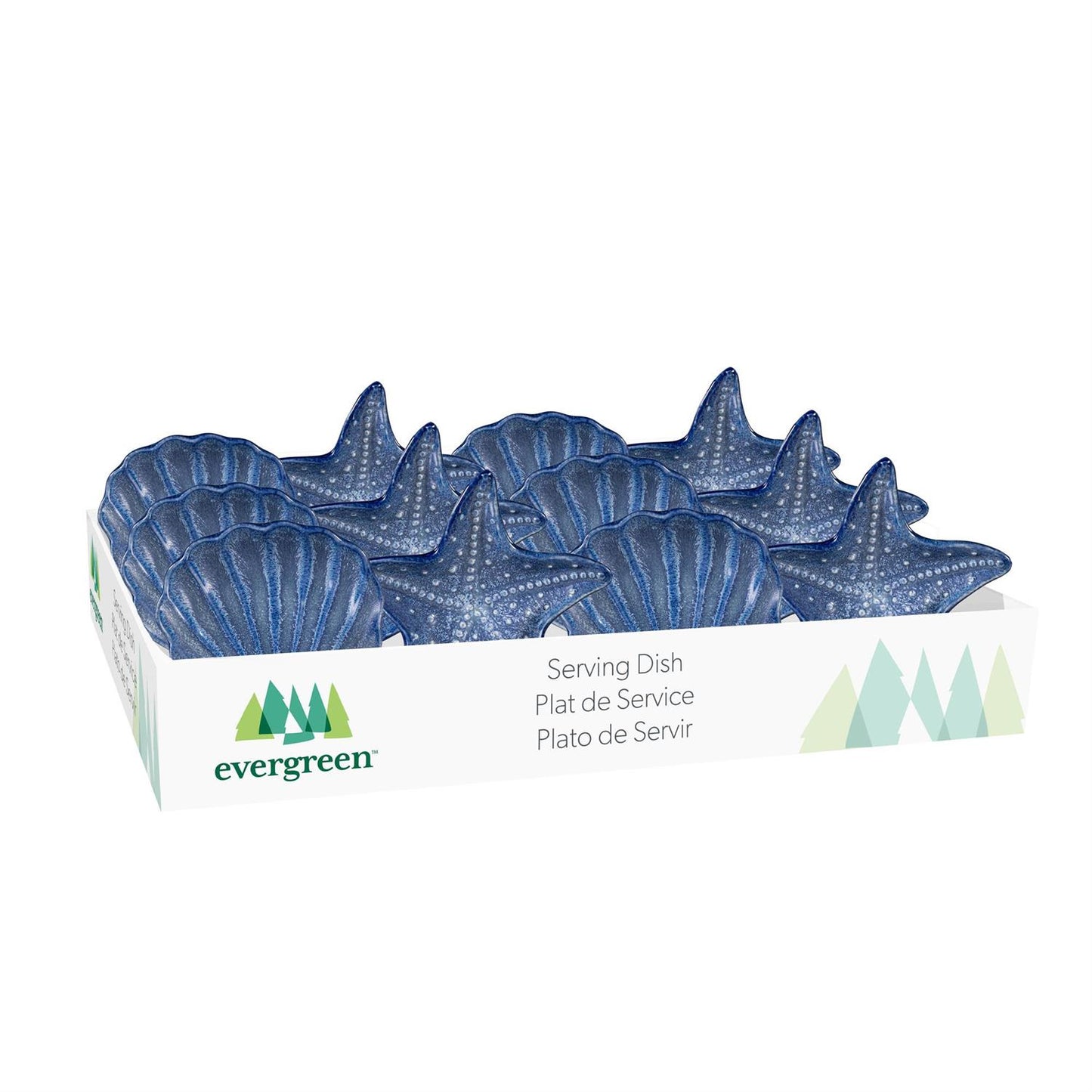 Blue Costal Ceramic Shell and Starfish Dish