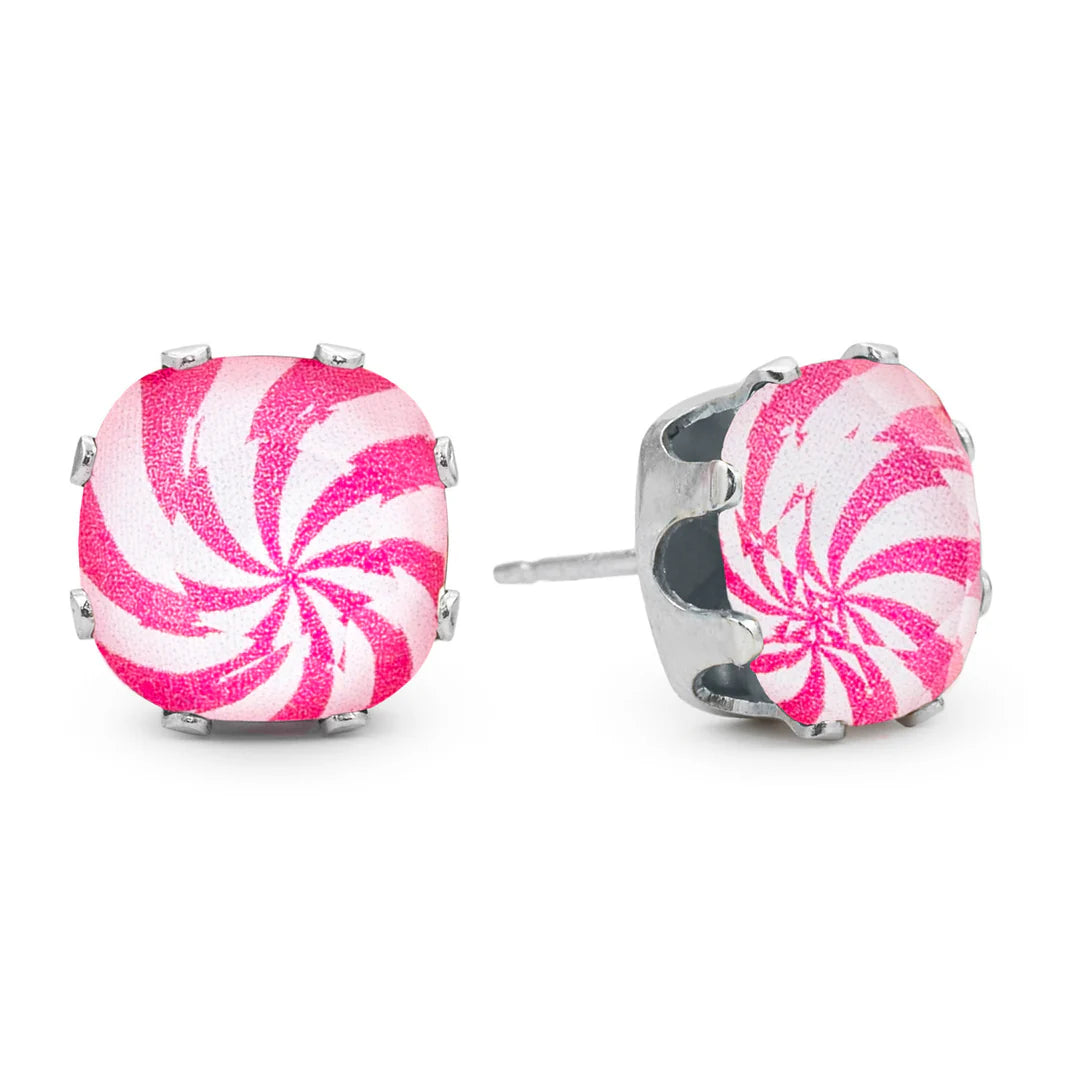 Pink Peppermint Mini Cushion Earrings