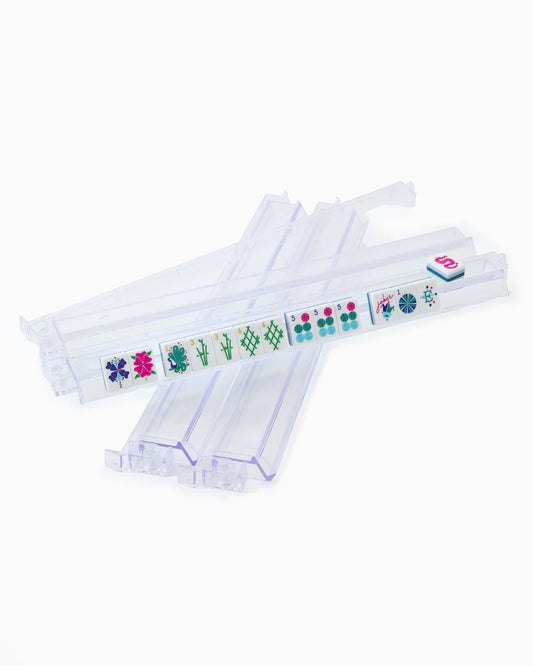 Clear Acrylic Rack & Pushers Set Mahjong