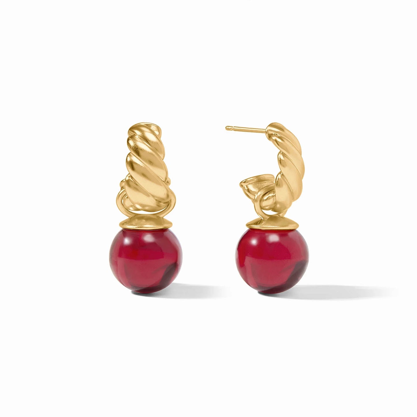 Ravello Hoop & Charm Earring - Cranberry