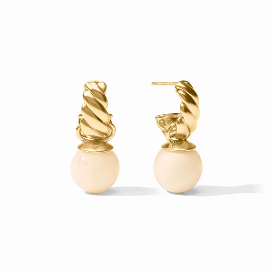 Ravello Hoop & Charm Earring - Ivory