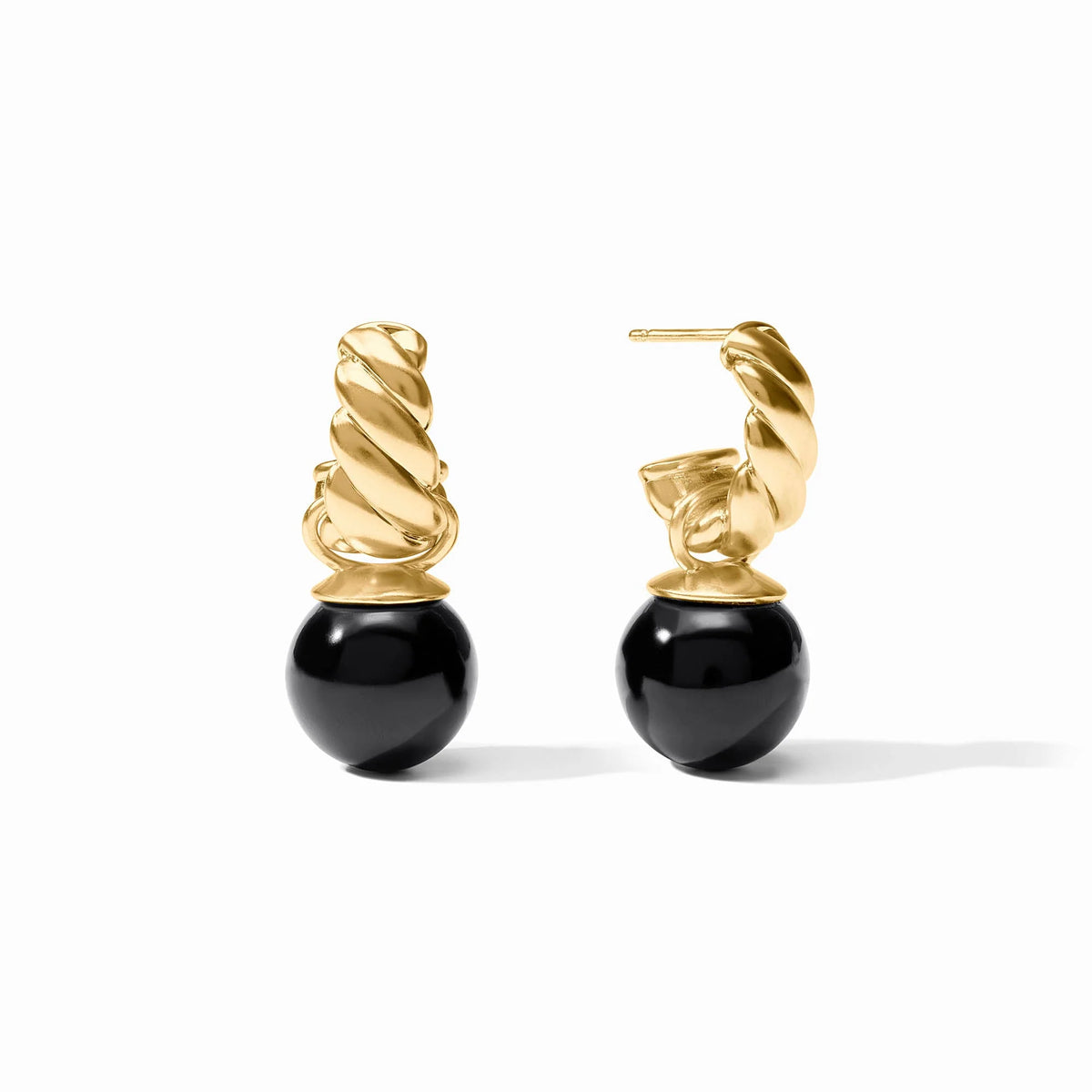 Ravello Hoop & Charm Earring - Obsidian