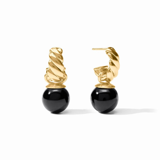 Ravello Hoop & Charm Earring - Obsidian
