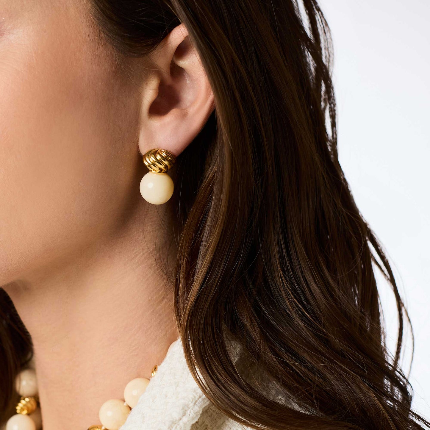 Ravello Midi Earring - Ivory