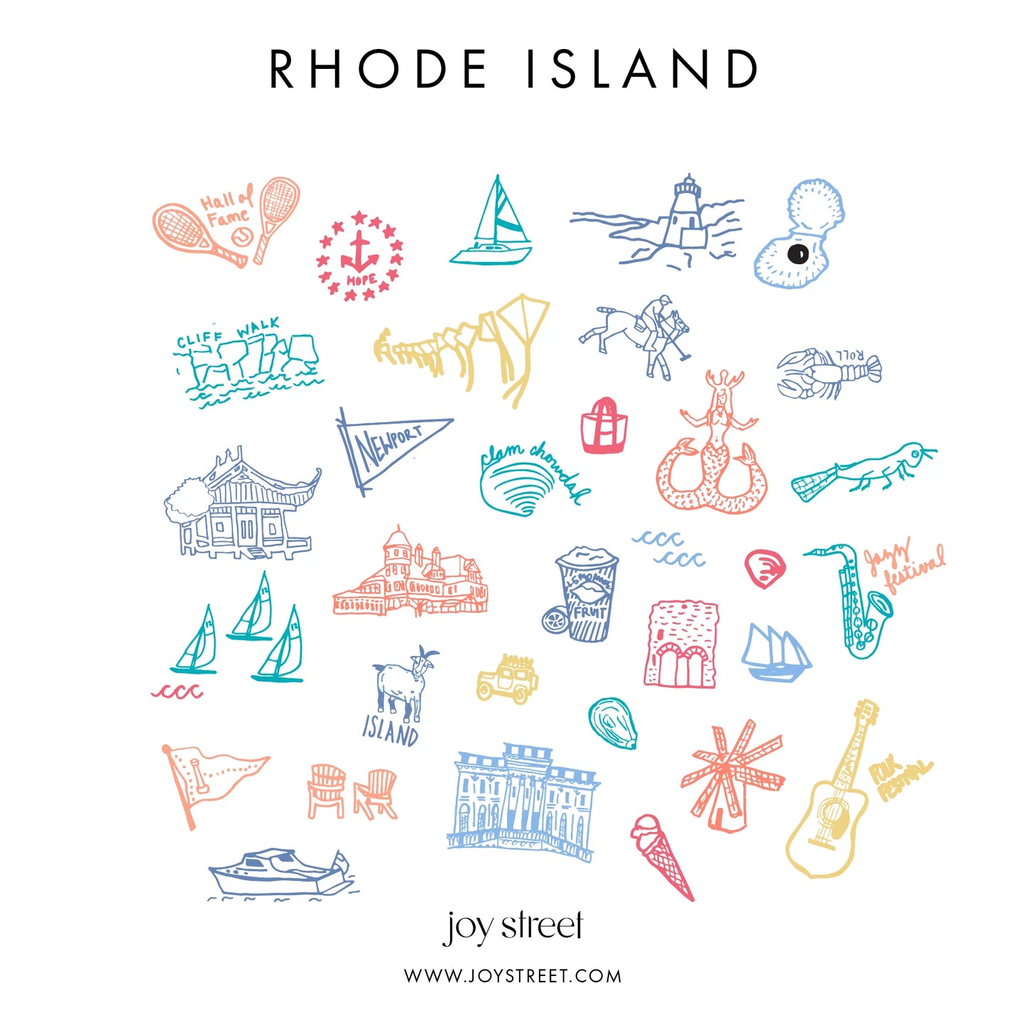 Rhode Island Two Piece Kids Pajamas