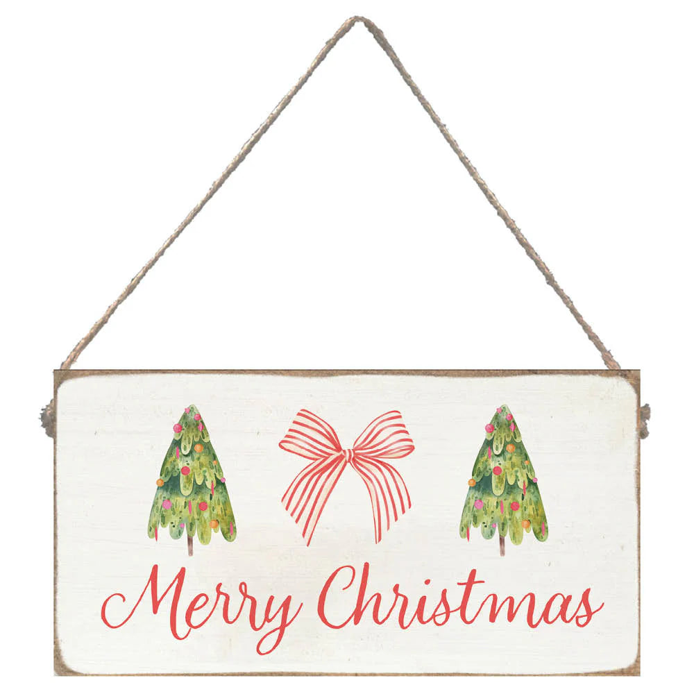 Merry Christmas With Tree Twine Sign