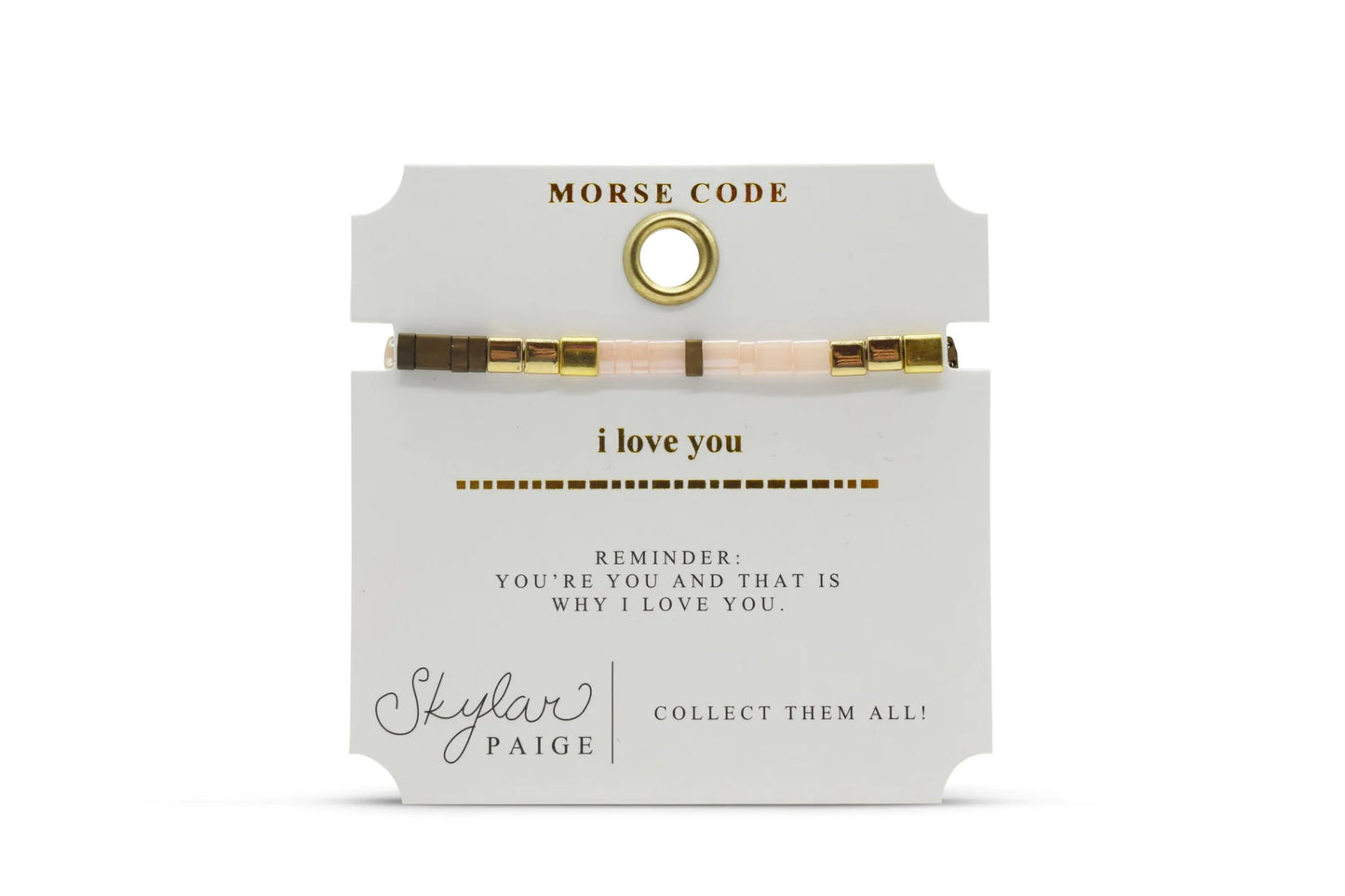 I LOVE YOU - Morse Code Tila Beaded Bracelet