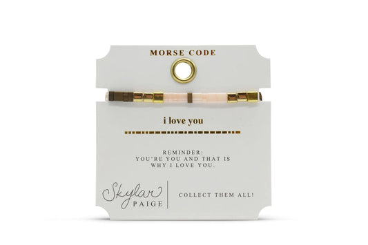 I LOVE YOU - Morse Code Tila Beaded Bracelet