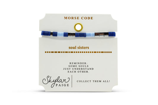 SOUL SISTERS Morse Code Tila Beaded Bracelet