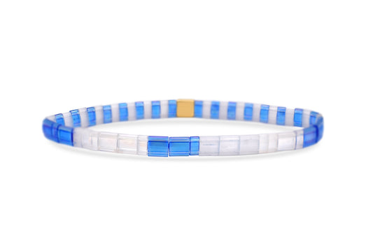 KEEP GOING Morse Code Tila Beaded Bracelet