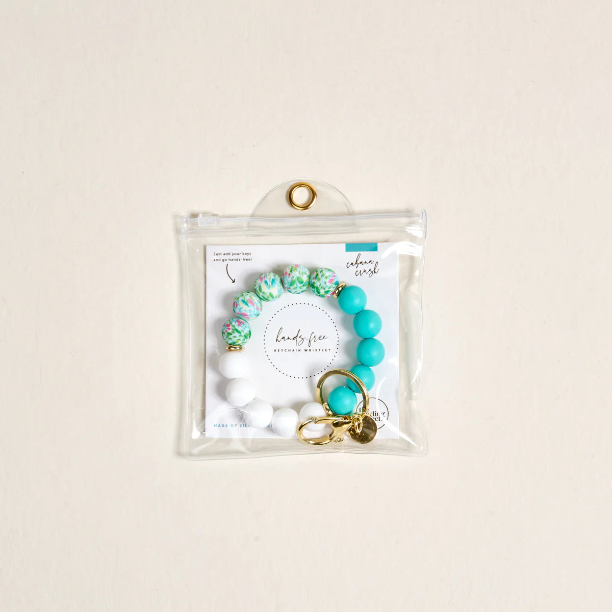 Hands-Free Keychain Wristlet-Cabana Crush