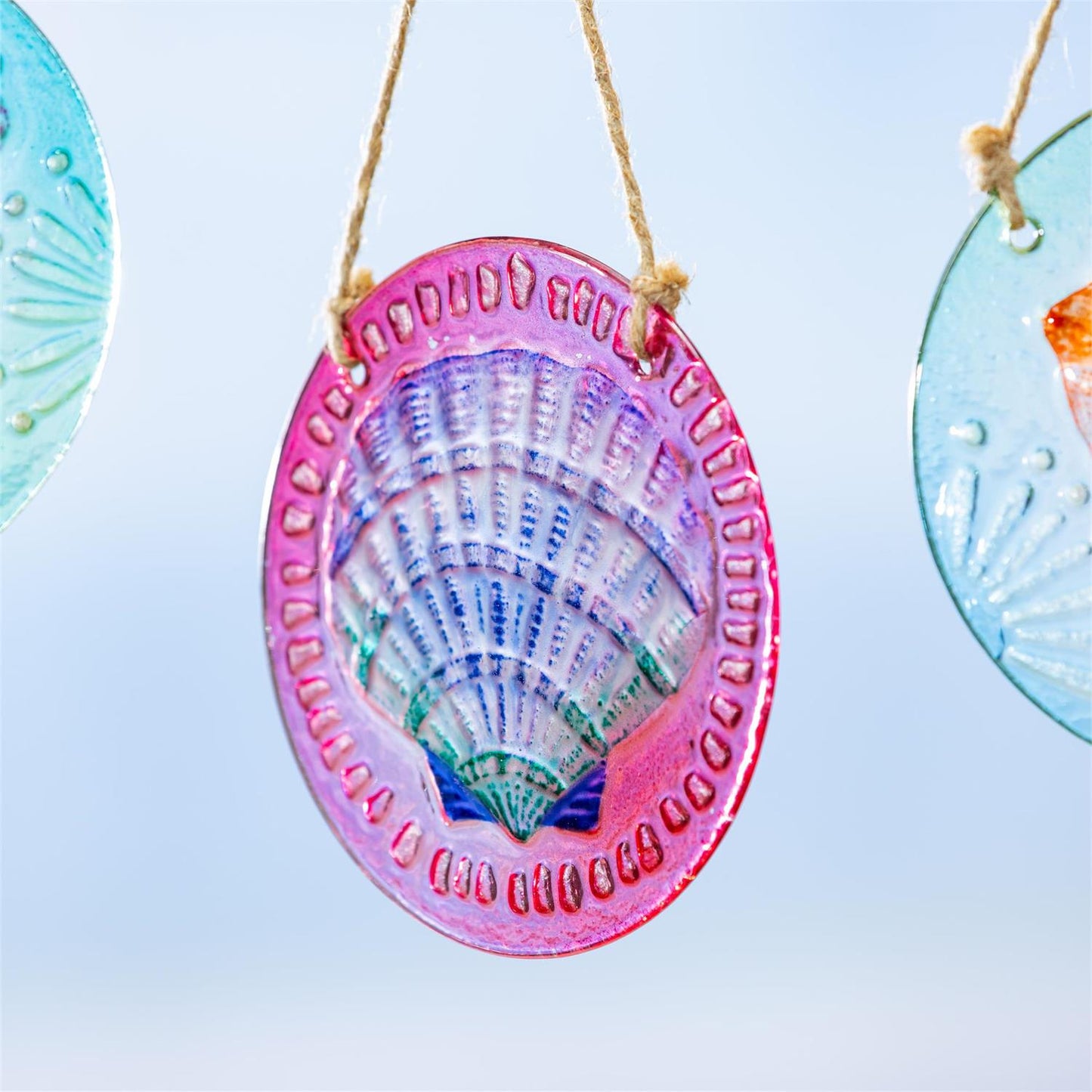 Palm Beach Suncatcher, Round Hand-painted