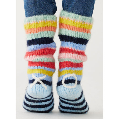 Sailor Love XO Slipper Socks - Rainbow Stripe