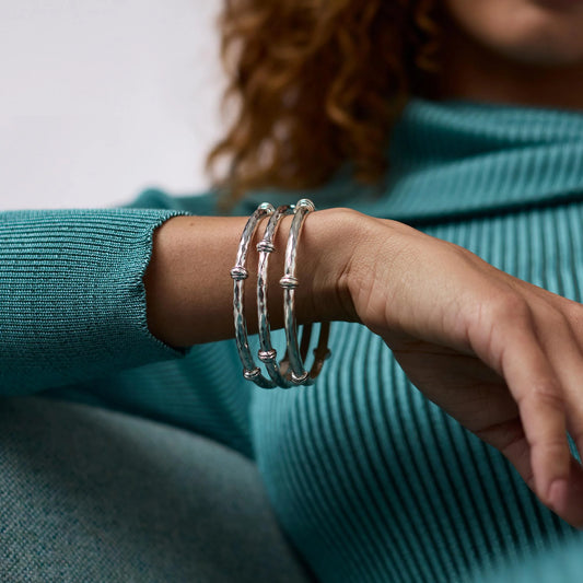 Savannah Bangle Silver Medium