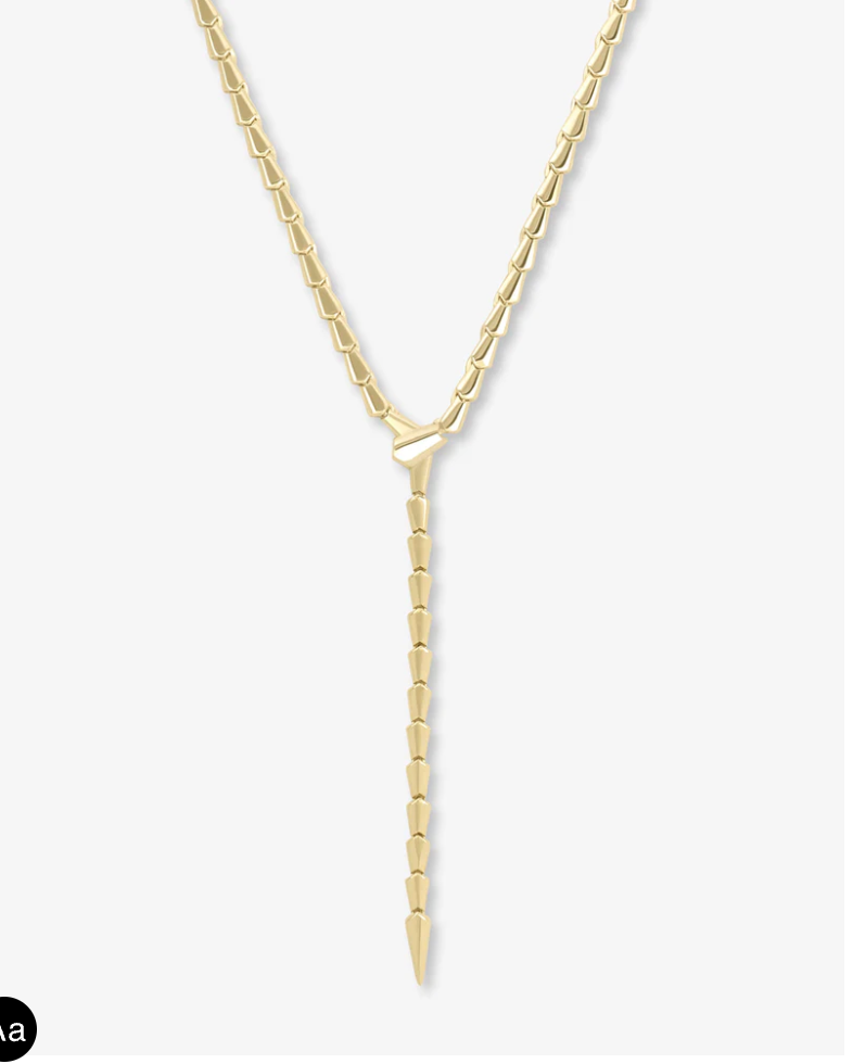 Serpent Lariat Necklace Gold