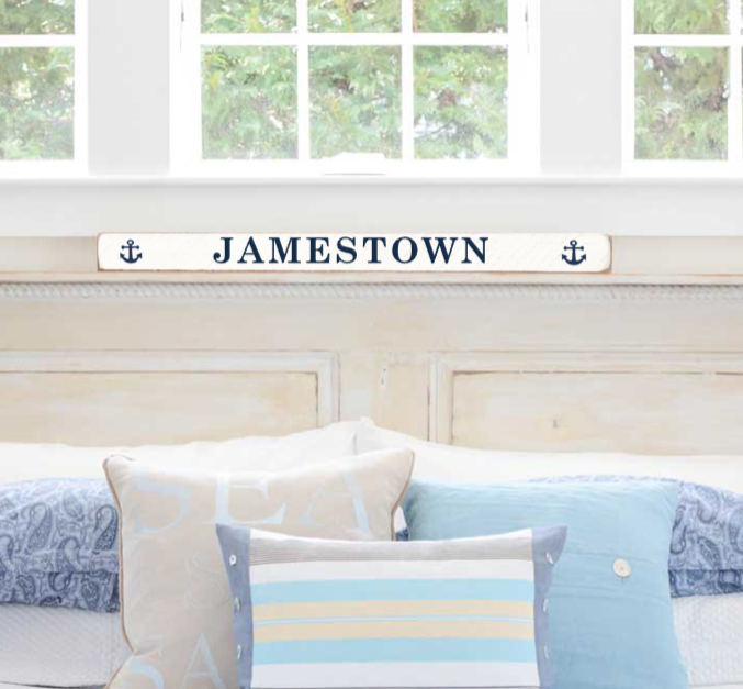 Jamestown Wooden Barn Sign with Anchors