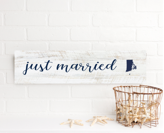 Just Married Rhode Island Sign