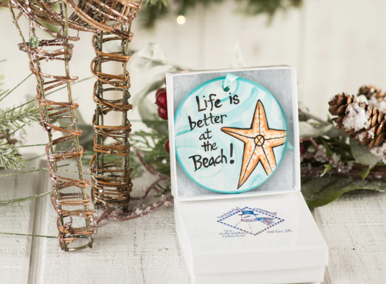 Life is better at the beach Hand-Painted Ornament