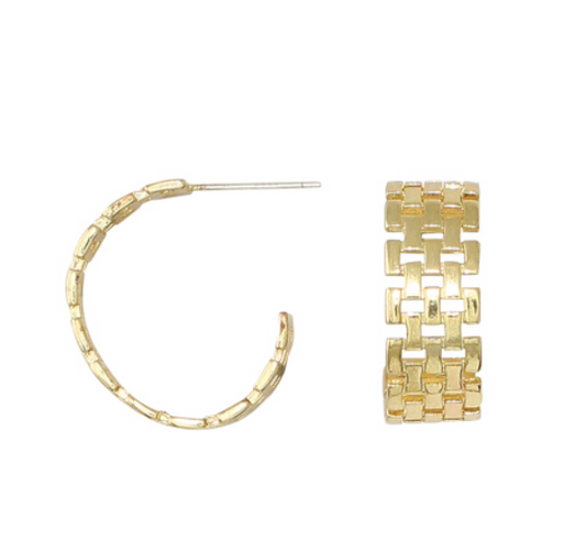 Gold Patterned Hoops