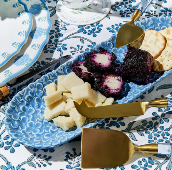 Blue Hydrangea Porcelain Tidbit / Cracker Dish
