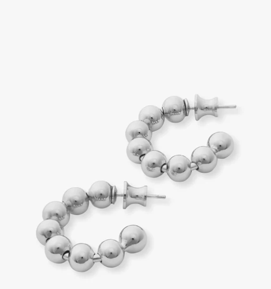 Baby Life's A Ball Silver Hoops