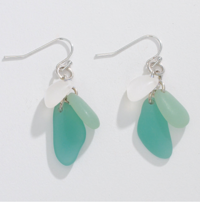 Seaglass Cluster Earrings