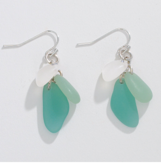 Seaglass Cluster Earrings