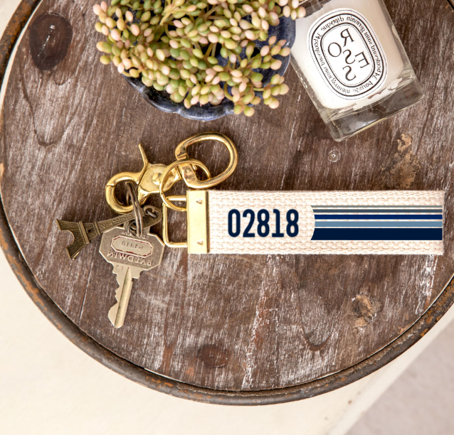 02818 Zip Code Stripes Keychain – SunStruck Gift Boutique