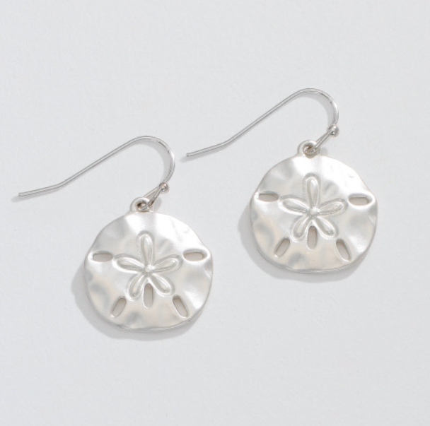 Silver Sand Dollar Earrings