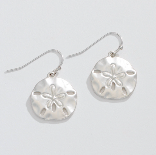 Silver Sand Dollar Earrings