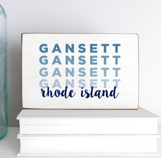 Gansett Rhode Island Decorative Wooden Block