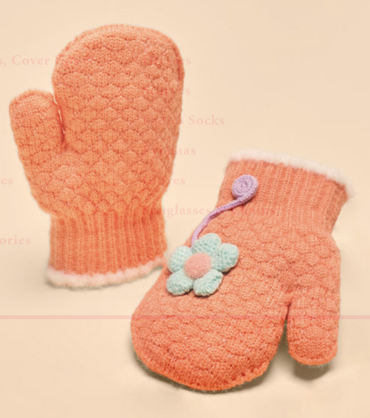 Powder Pals Mittens - Perfect Pansy in Coral