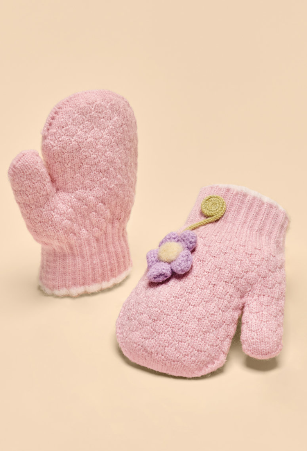 Powder Pals Mittens - Perfect Pansy in Pink