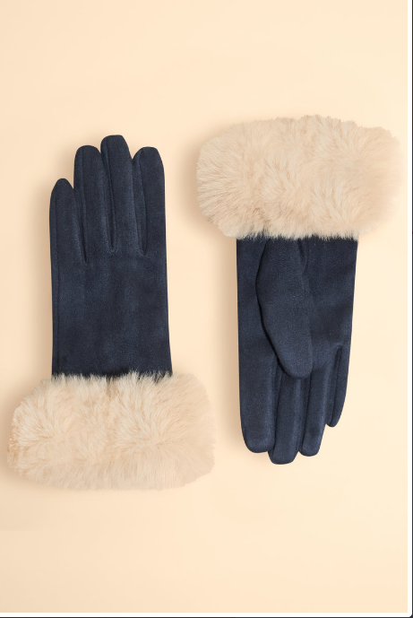 Bettina Gloves - Navy / Cream