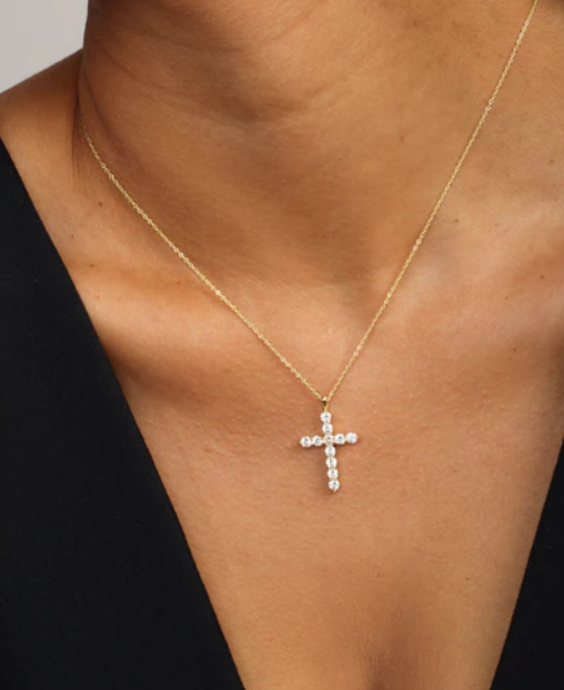 "Oh She Fancy" Small Cross Pendant Gold