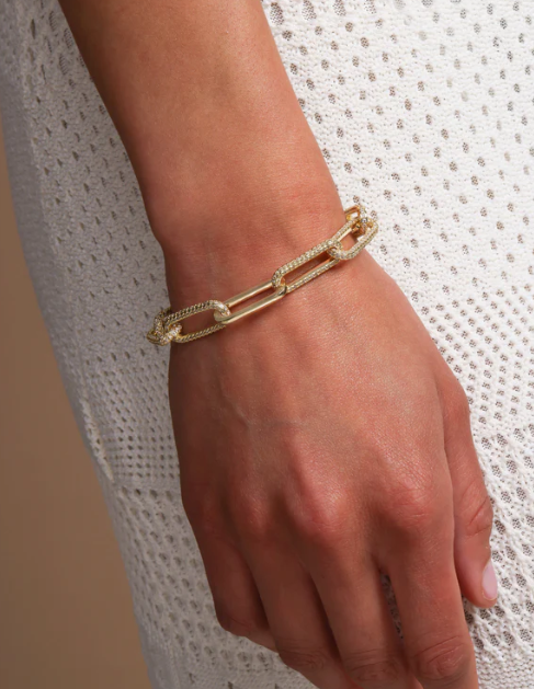 Carrie Pave Chain Link Bracelet