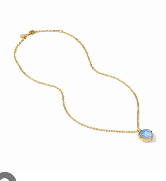 Honeybee Solitaire Necklace Iridescent Bahamian Blue