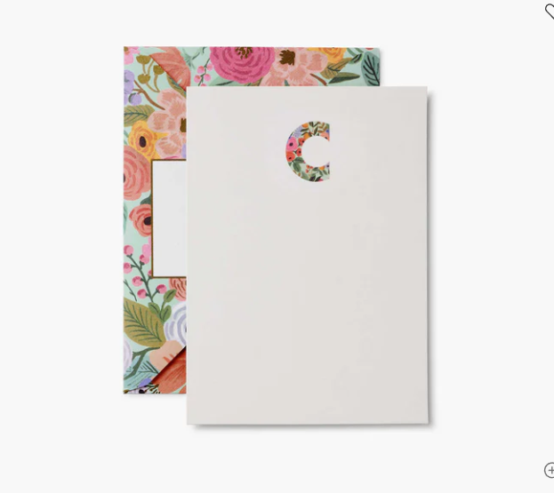 Garden Party Monogramed Note Cards