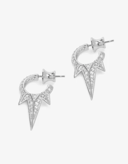 Baby Gabriella Pavé Triple Spike Earrings Silver